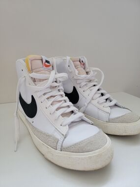 Nike Blazer Mid '77 White Black Swoosh Sneakers